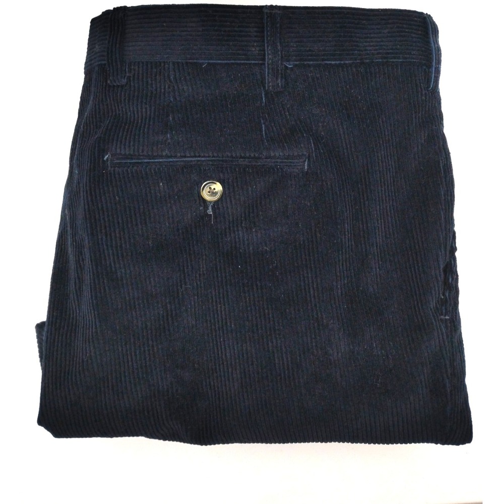 Berle Pants Mens 44 Black Corduroy Flat Front Straight Straight Leg Cuffed